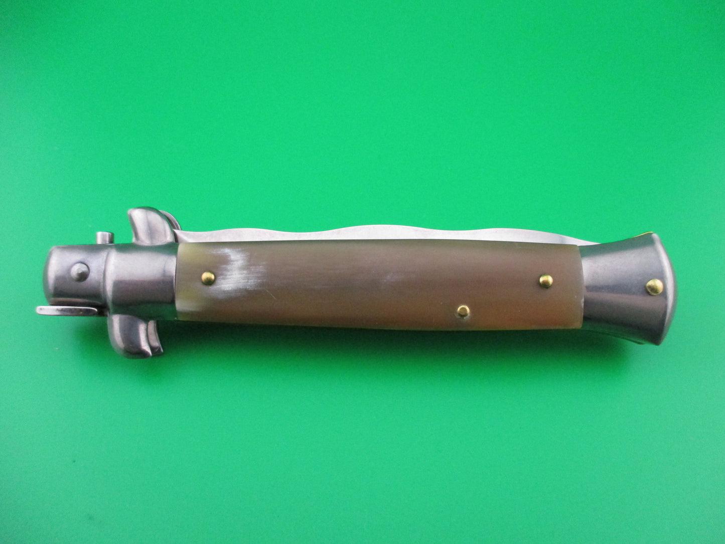 z FRANK B 23cm Italian Kris Stiletto Light horn swivel bolster automatic knife