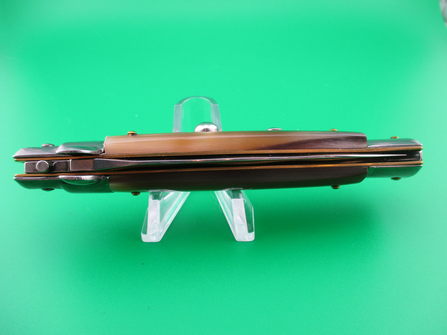 z FRANK B 23cm Italian Kris Stiletto Light horn swivel bolster automatic knife