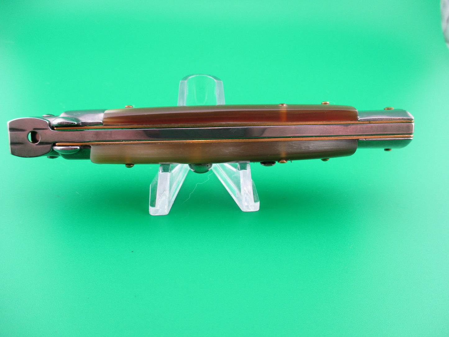 z FRANK B 23cm Italian Kris Stiletto Light horn swivel bolster automatic knife