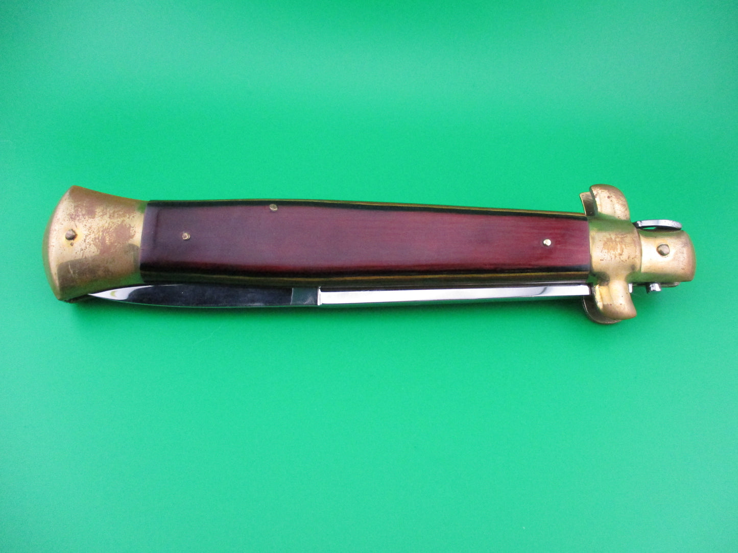 z ROSTFREI ITALY 38cm Italian Stiletto Pakkawood & Brass automatic knife
