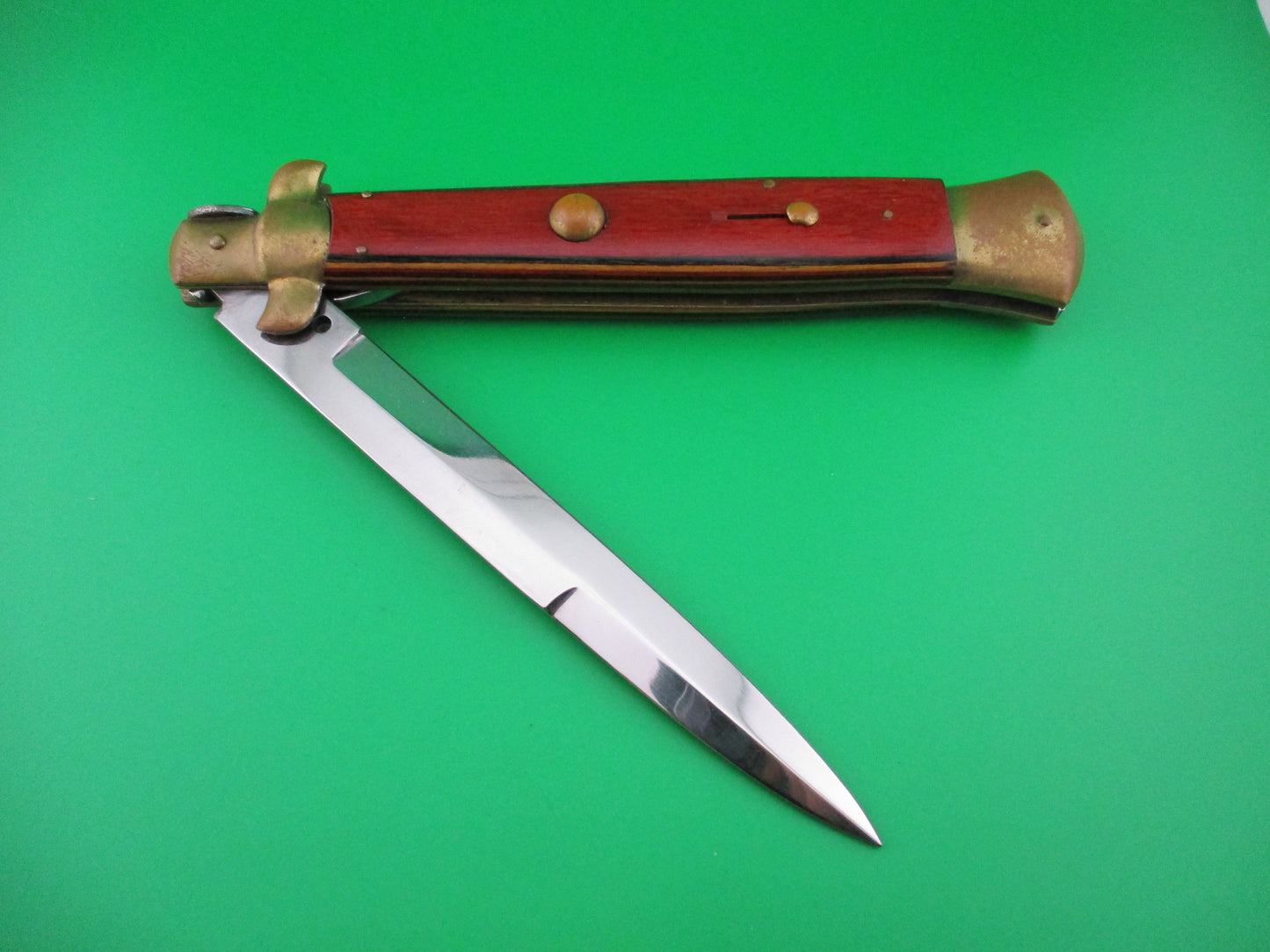 z ROSTFREI ITALY 38cm Italian Stiletto Pakkawood & Brass automatic knife