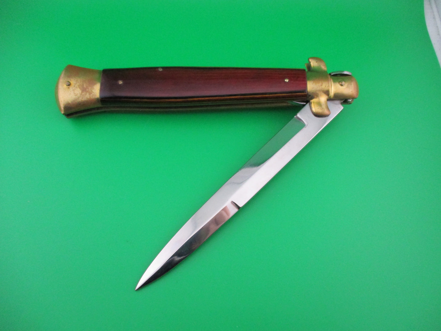 z ROSTFREI ITALY 38cm Italian Stiletto Pakkawood & Brass automatic knife