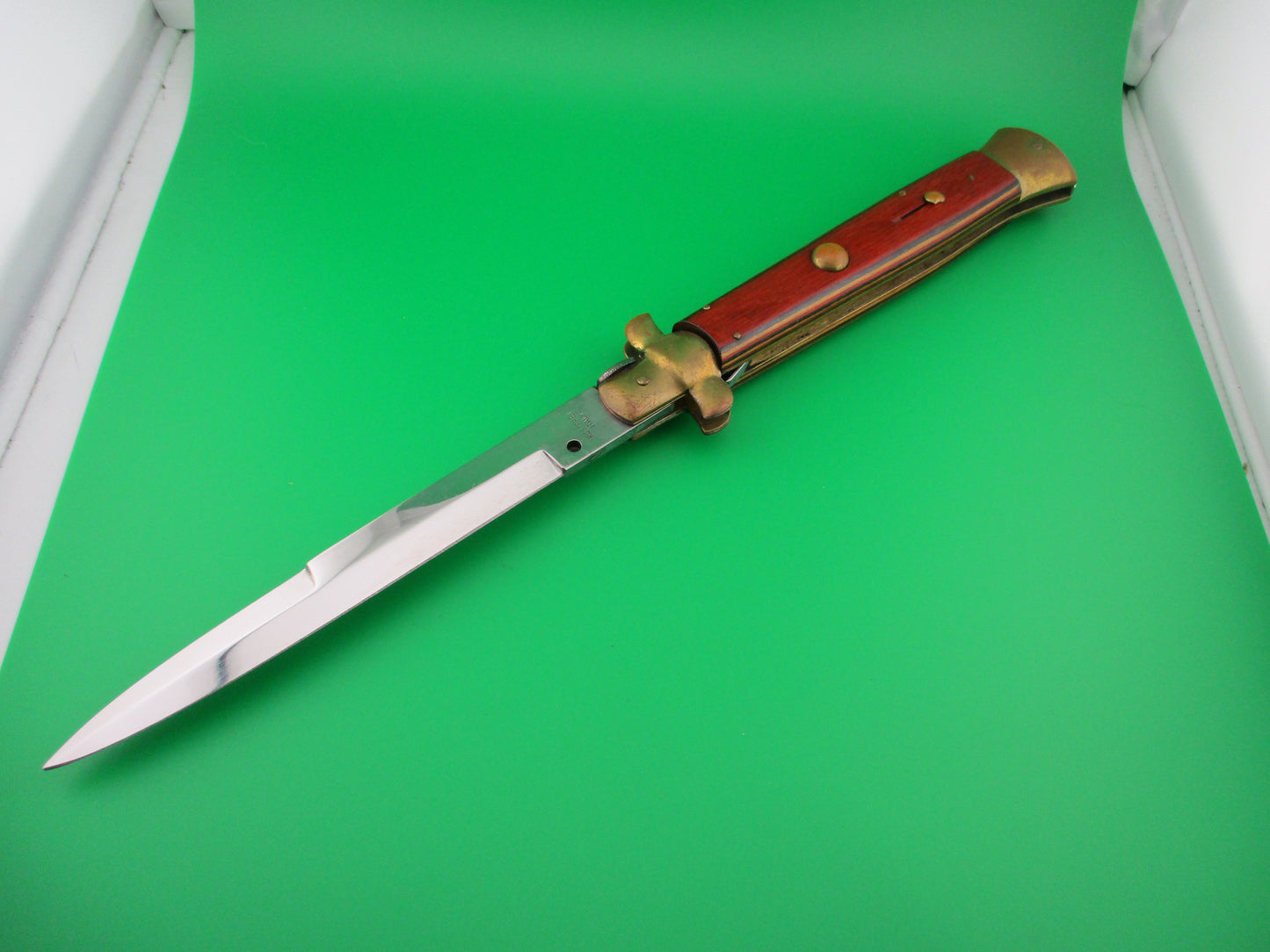 z ROSTFREI ITALY 38cm Italian Stiletto Pakkawood & Brass automatic knife