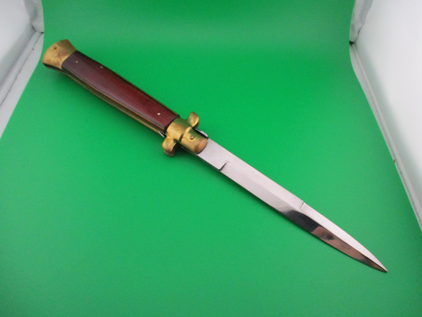 z ROSTFREI ITALY 38cm Italian Stiletto Pakkawood & Brass automatic knife