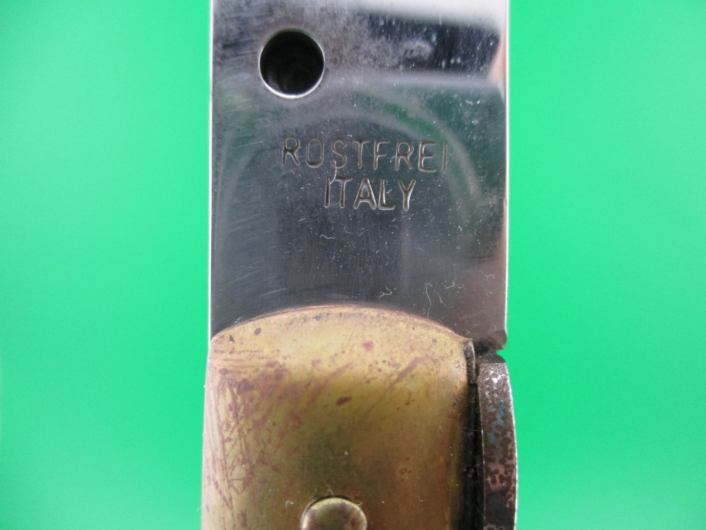 z ROSTFREI ITALY 38cm Italian Stiletto Pakkawood & Brass automatic knife