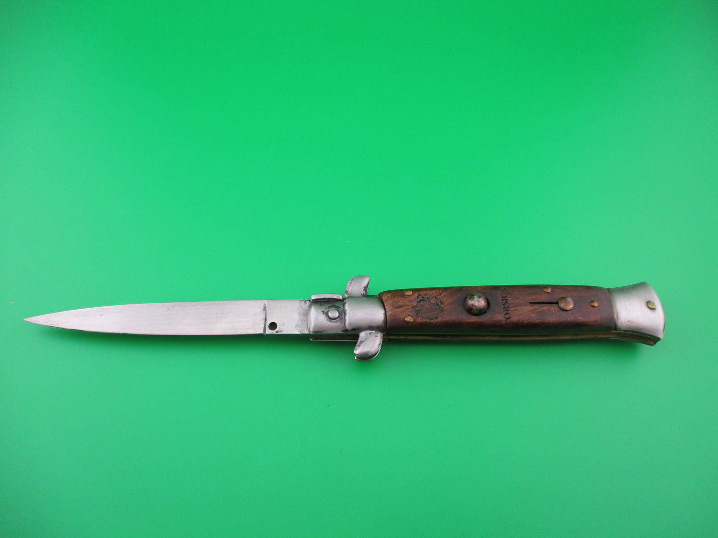 z Corsica Vendetta 23cm Italian stiletto Swivel bolster automatic knife with etch