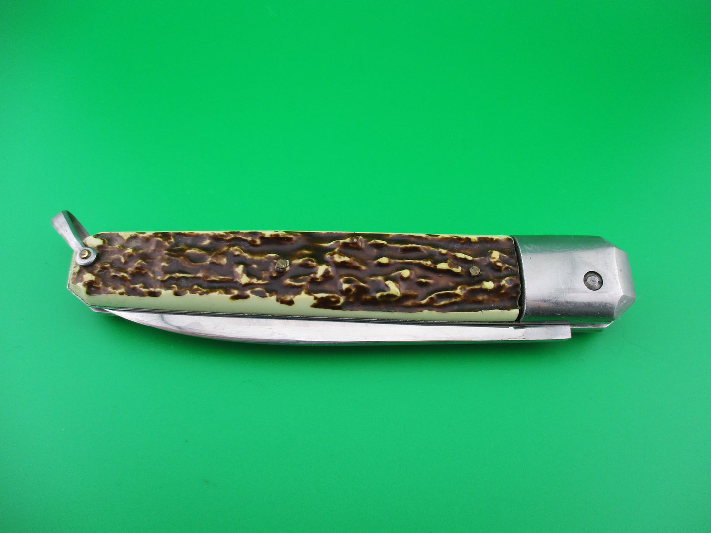 INOX 27cm French Coffin Lever knife Faux stag automatic knife