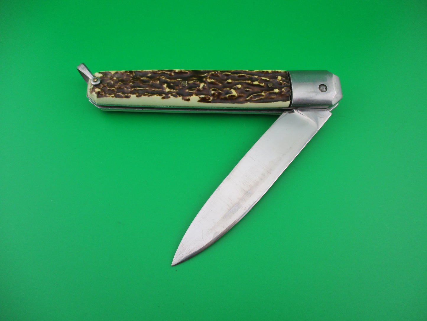 INOX 27cm French Coffin Lever knife Faux stag automatic knife