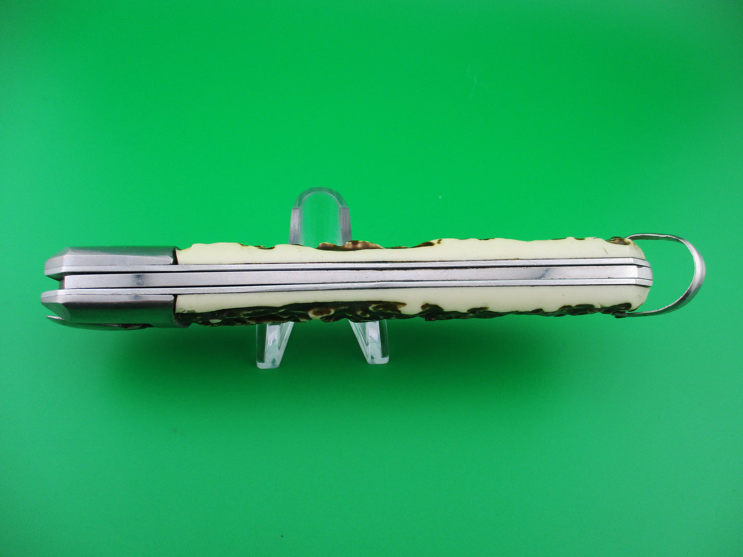 INOX 27cm French Coffin Lever knife Faux stag automatic knife