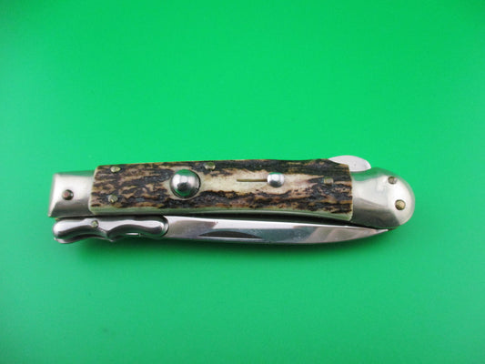 z ROSTFREI MEDICI 19cm Italian Stag Swing guard dagger automatic knife