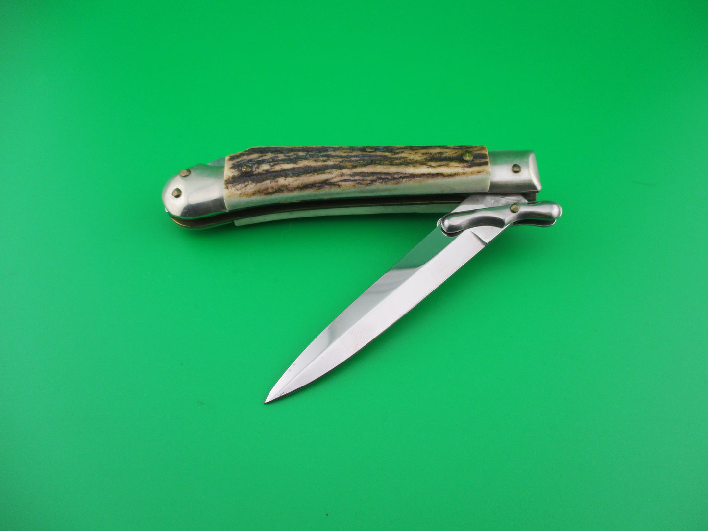 z ROSTFREI MEDICI 19cm Italian Stag Swing guard dagger automatic knife