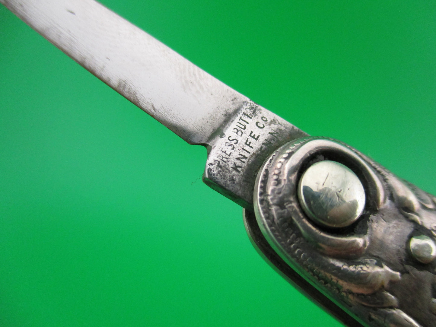 z Press Button Knife Co Medium double Sterling Silver Satyr switchblade