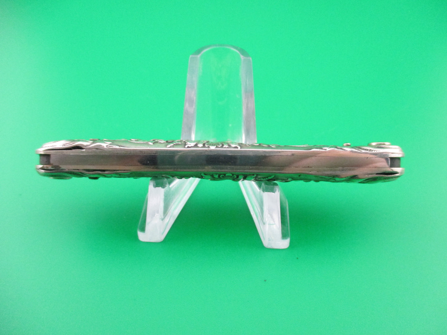 z Press Button Knife Co Medium double Sterling Silver Satyr switchblade