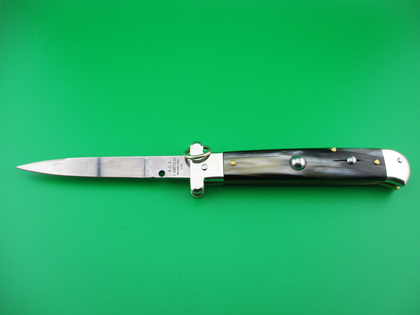 z AGA CAMPOLIN Maniago-Italy 2015 22cm Italian Francese Ringpull automatic knife