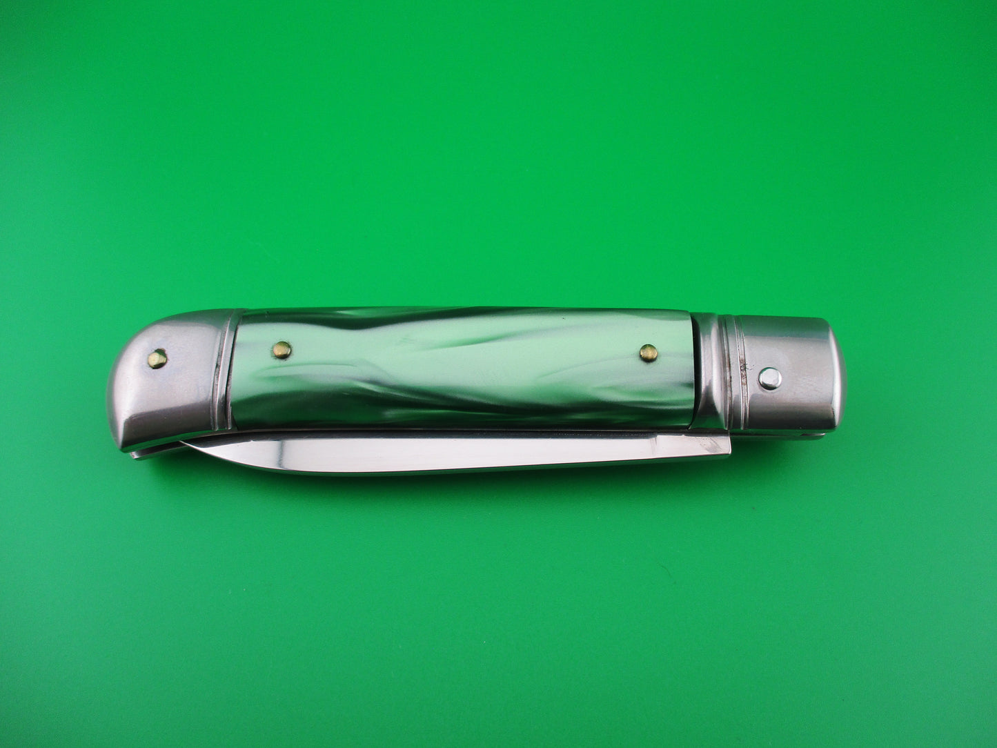 z G.O.M. INOX 20cm Italian Lever Green Pearlex vintage switchblade knife