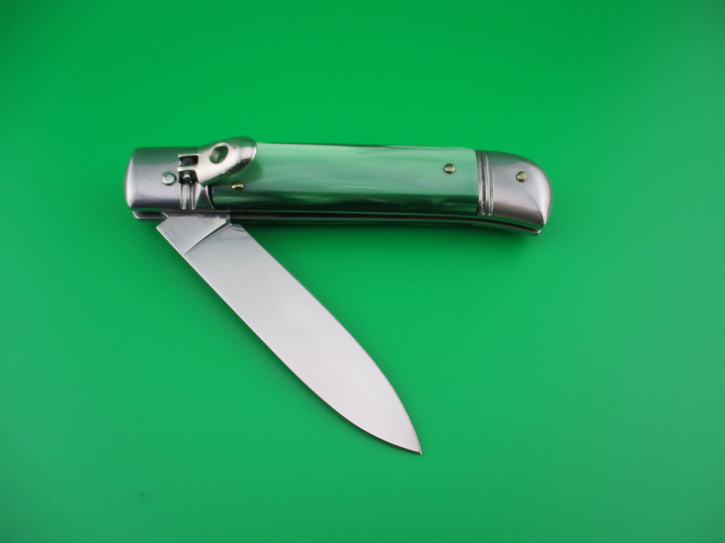 z G.O.M. INOX 20cm Italian Lever Green Pearlex vintage switchblade knife