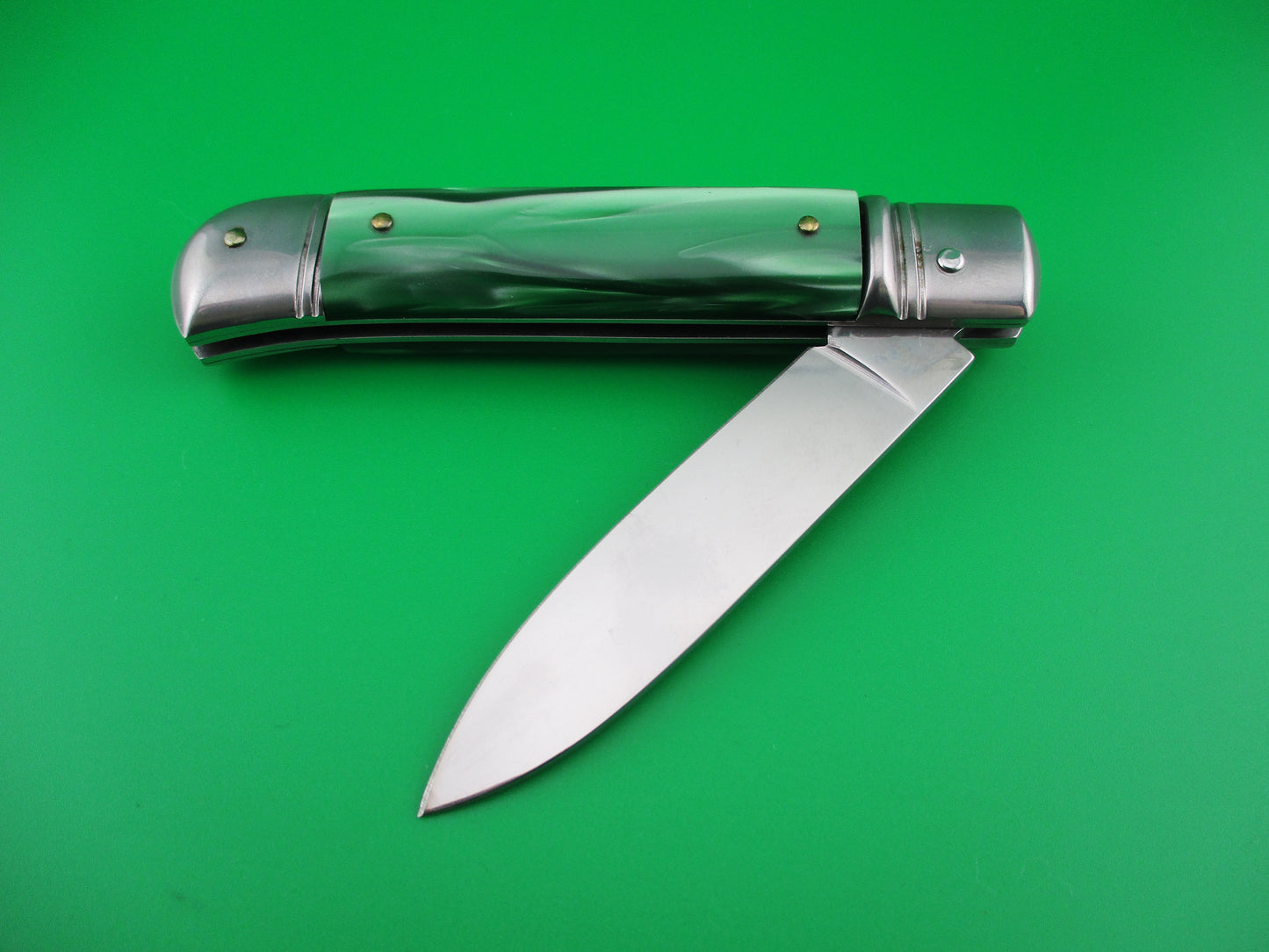 z G.O.M. INOX 20cm Italian Lever Green Pearlex vintage switchblade knife