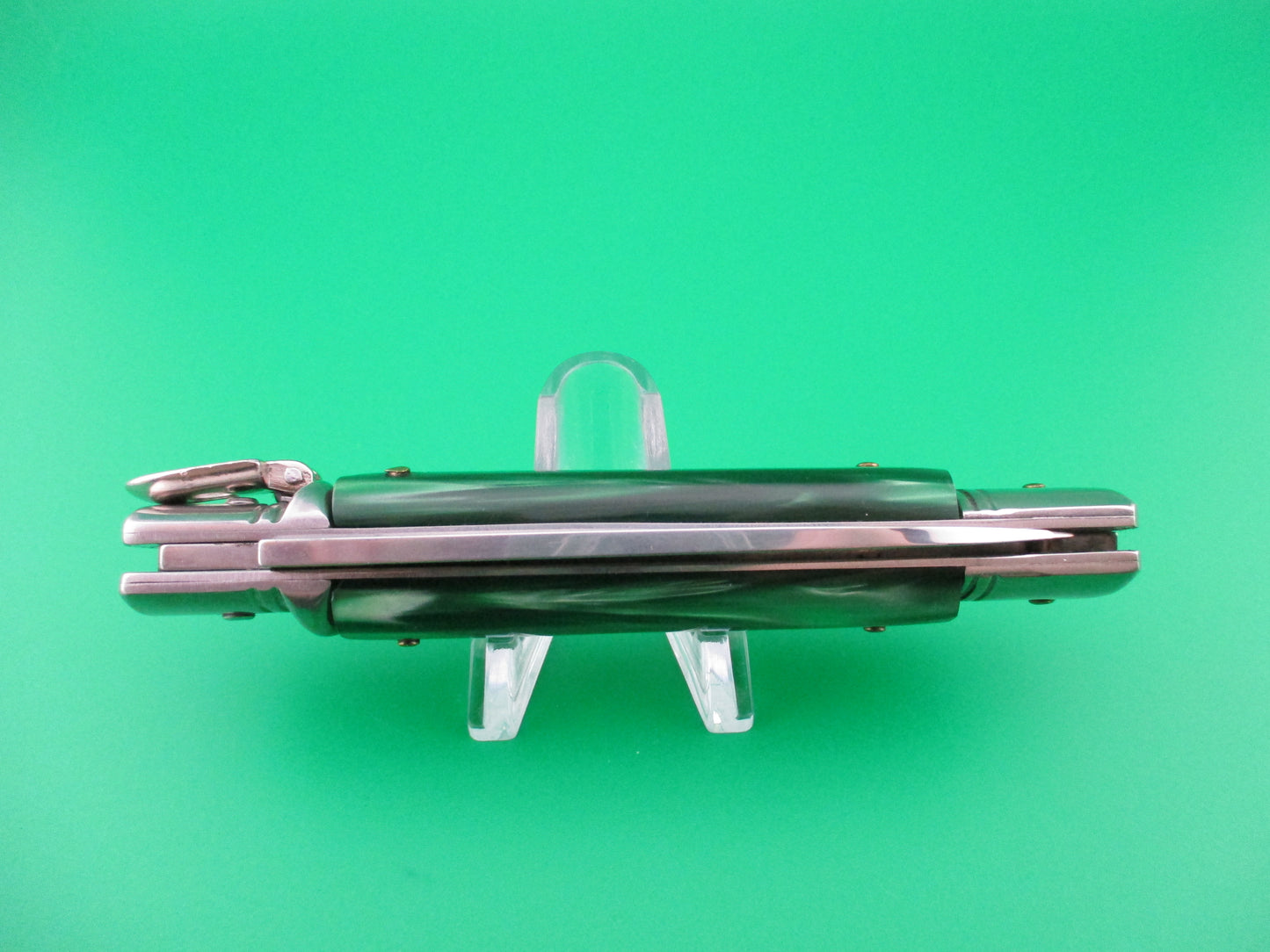 z G.O.M. INOX 20cm Italian Lever Green Pearlex vintage switchblade knife