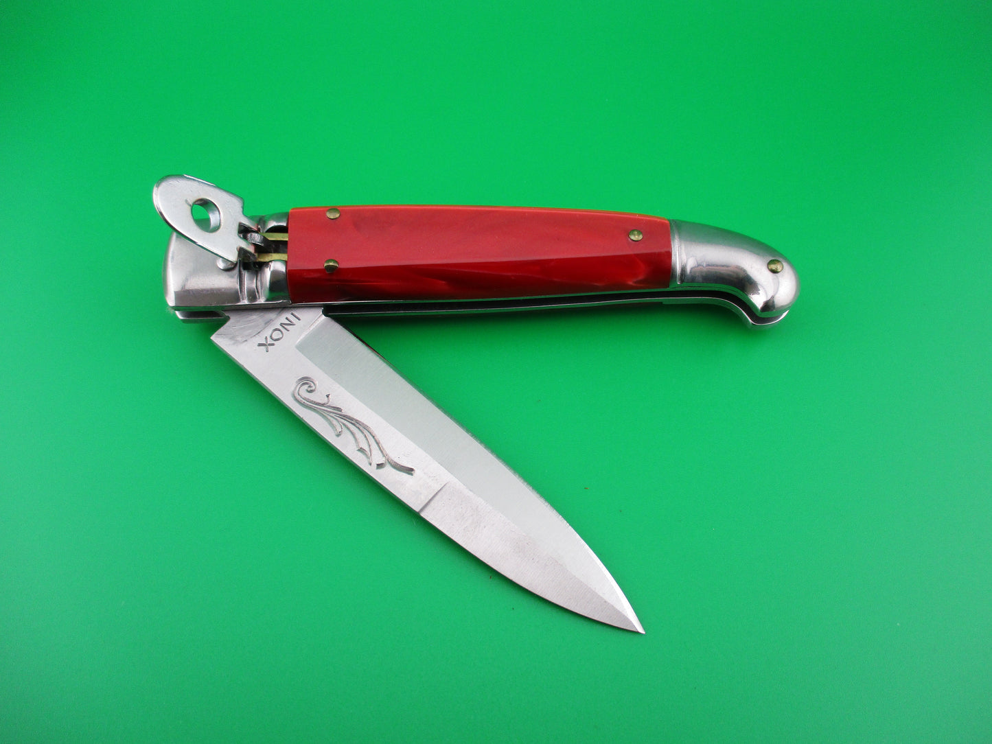 z INOX 21cm Italian Birds head Lever Red Pearlex Vintage automatic knife