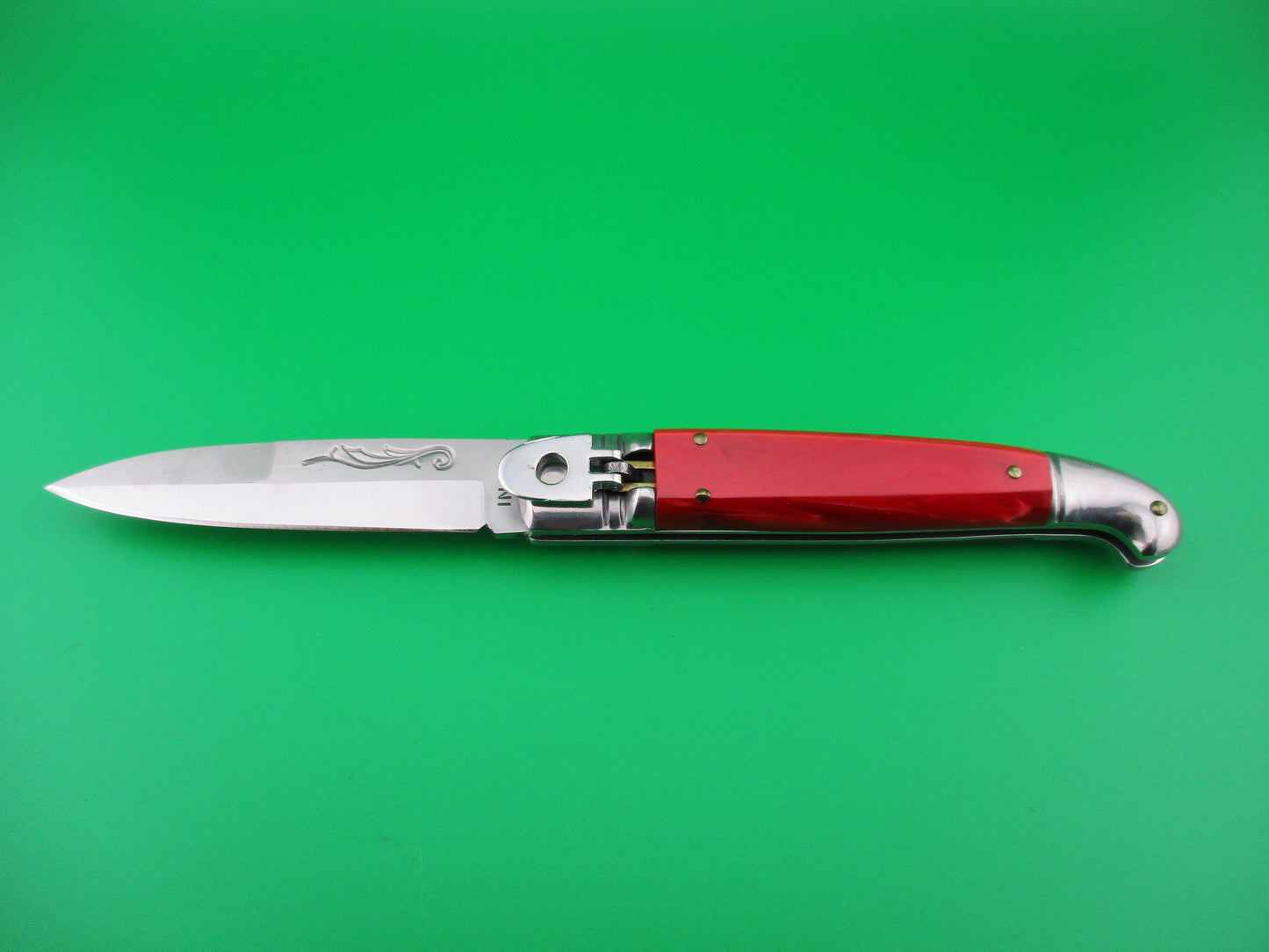 z INOX 21cm Italian Birds head Lever Red Pearlex Vintage automatic knife