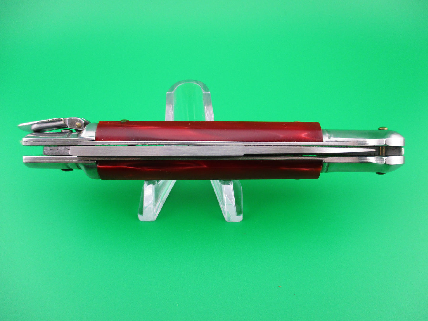 z INOX 21cm Italian Birds head Lever Red Pearlex Vintage automatic knife