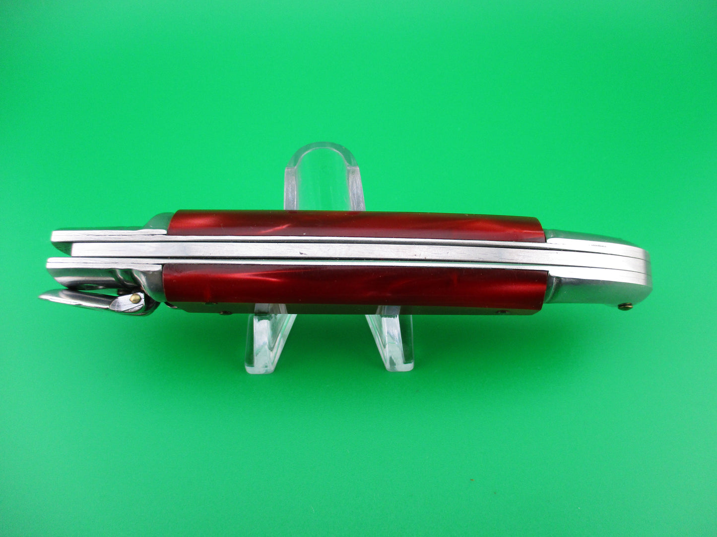 z INOX 21cm Italian Birds head Lever Red Pearlex Vintage automatic knife