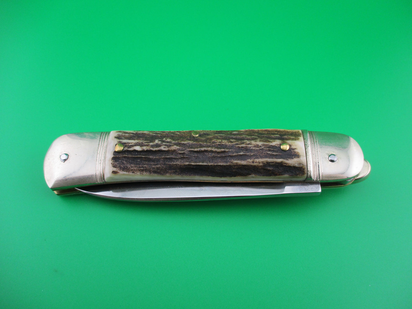 z HUBERTUS SOLINGEN 11cm German Lever knife Stag W Germany automatic knife