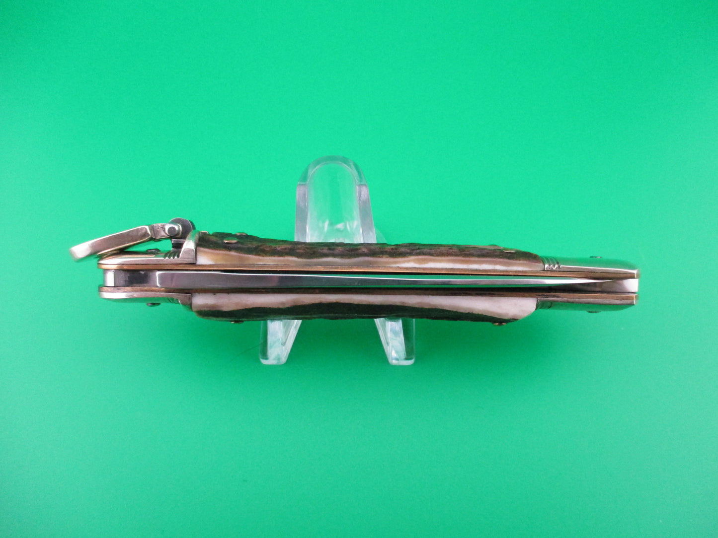 z HUBERTUS SOLINGEN 11cm German Lever knife Stag W Germany automatic knife