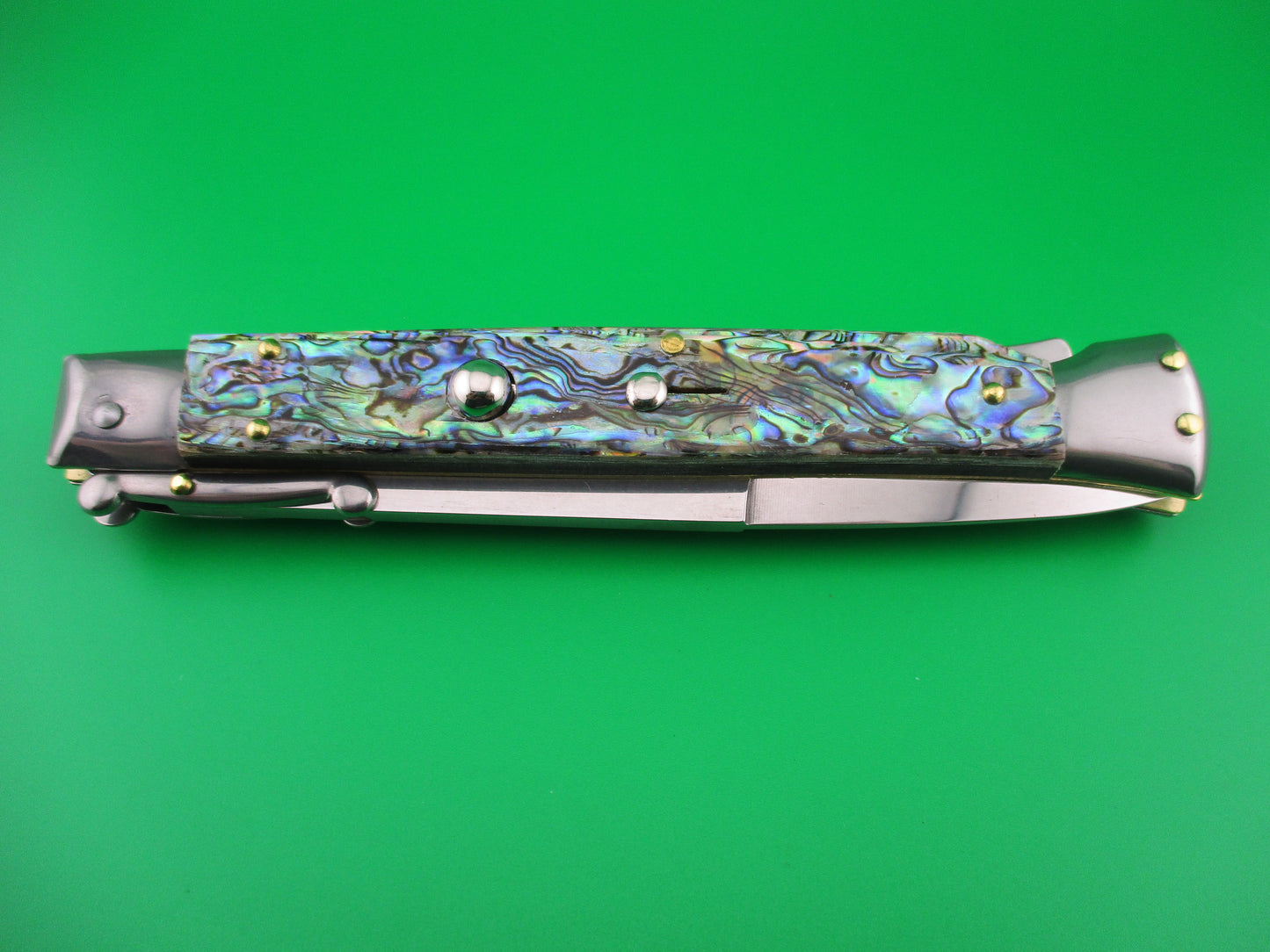FRANK B ITALY 28cm Italian Swing guard Bayonet blade Abalone automatic knife