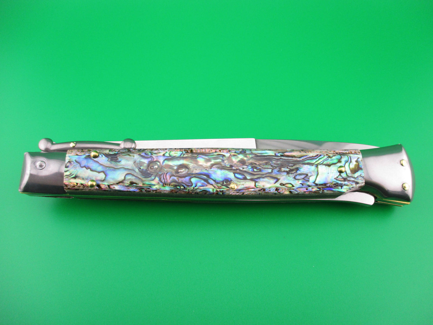FRANK B ITALY 28cm Italian Swing guard Bayonet blade Abalone automatic knife