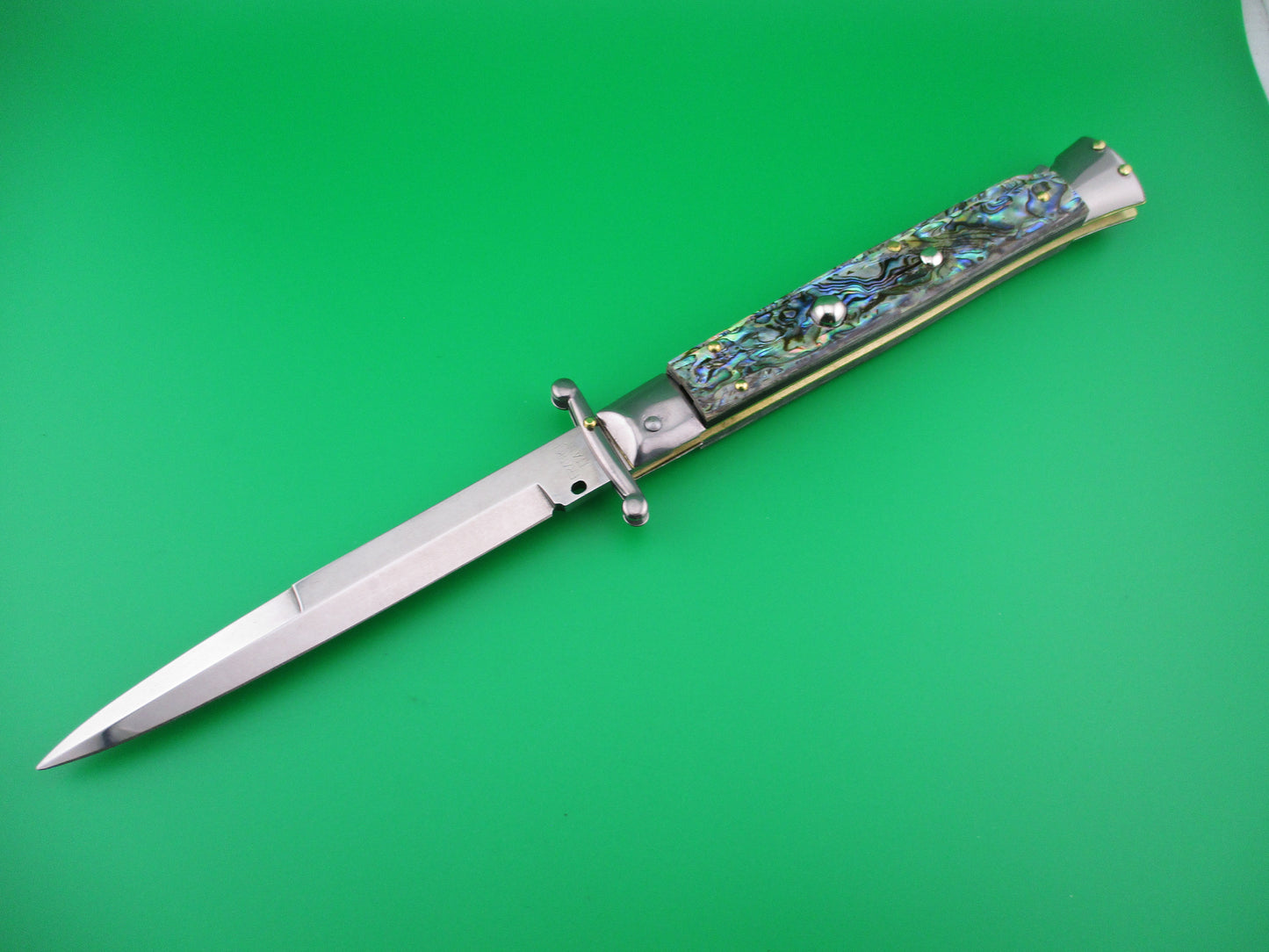 FRANK B ITALY 28cm Italian Swing guard Bayonet blade Abalone automatic knife
