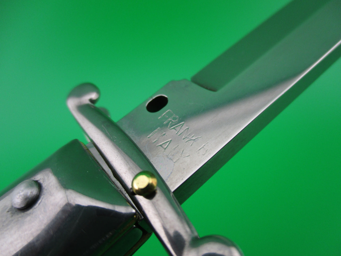 FRANK B ITALY 28cm Italian Swing guard Bayonet blade Abalone automatic knife