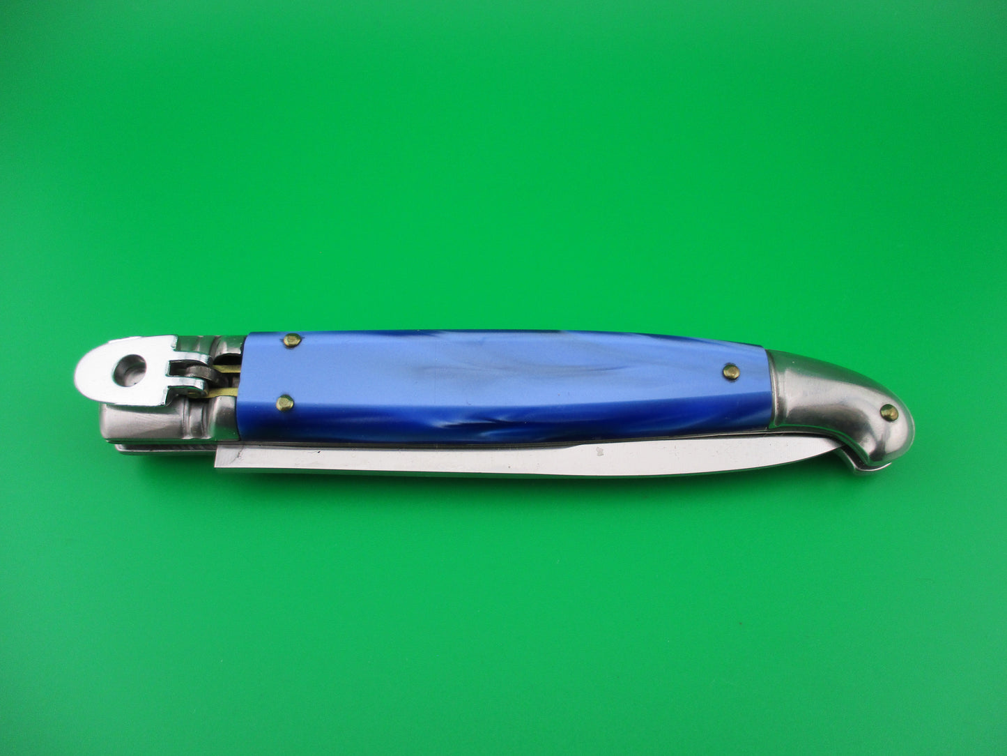 FOX INOX MANIAGO-IT 24cm Italian Birds Head Blue Pearlex switchblade