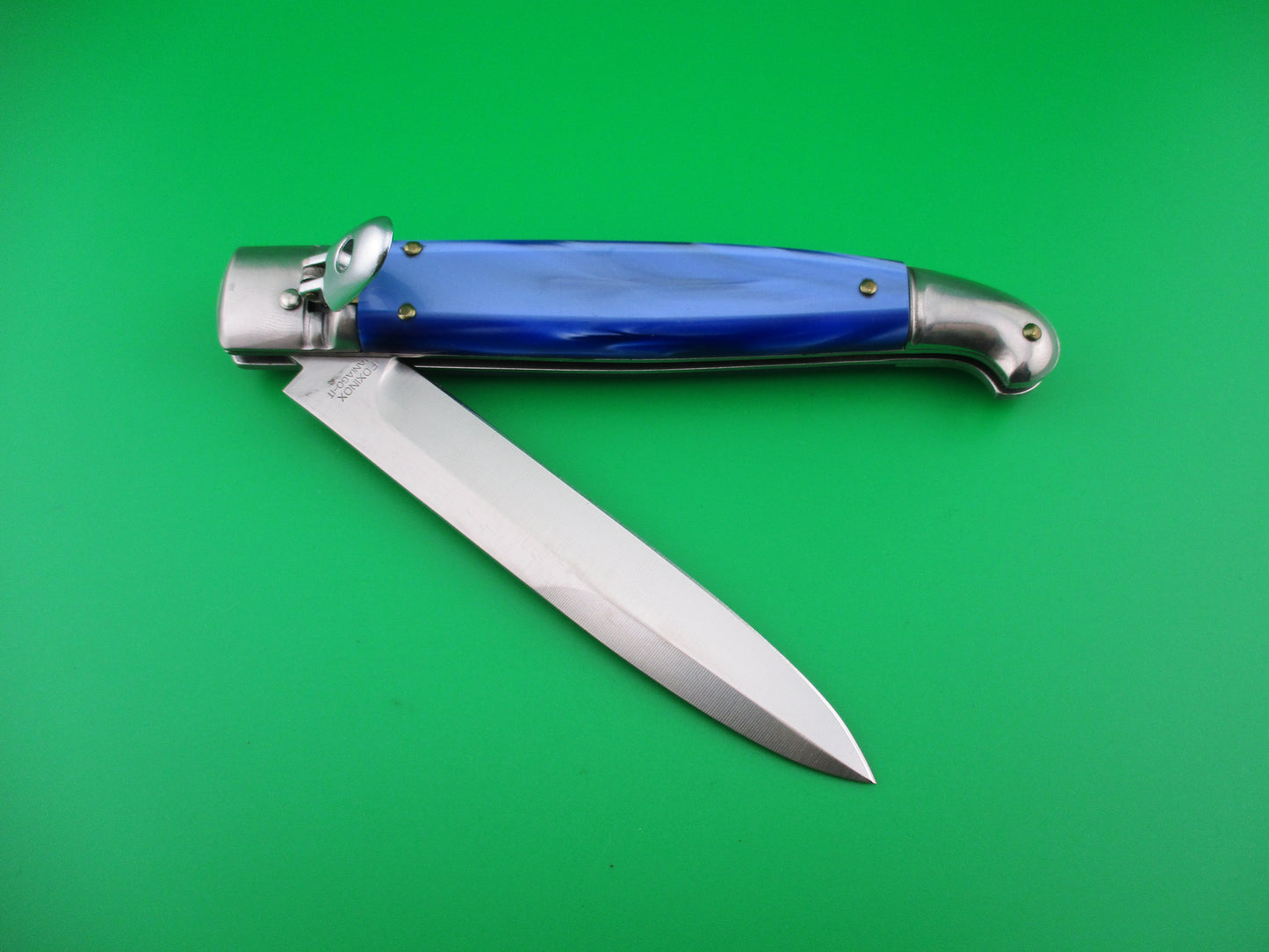 FOX INOX MANIAGO-IT 24cm Italian Birds Head Blue Pearlex switchblade