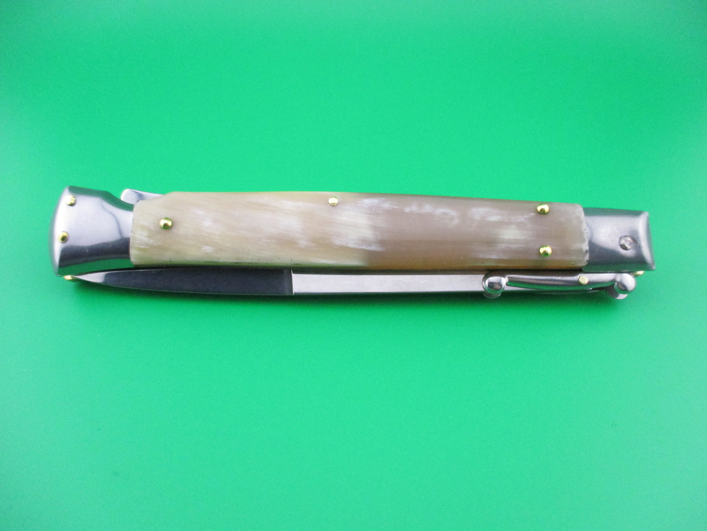 z FRANK B ITALY 28cm Italian Swing guard Cream & Honey horn automatic knife