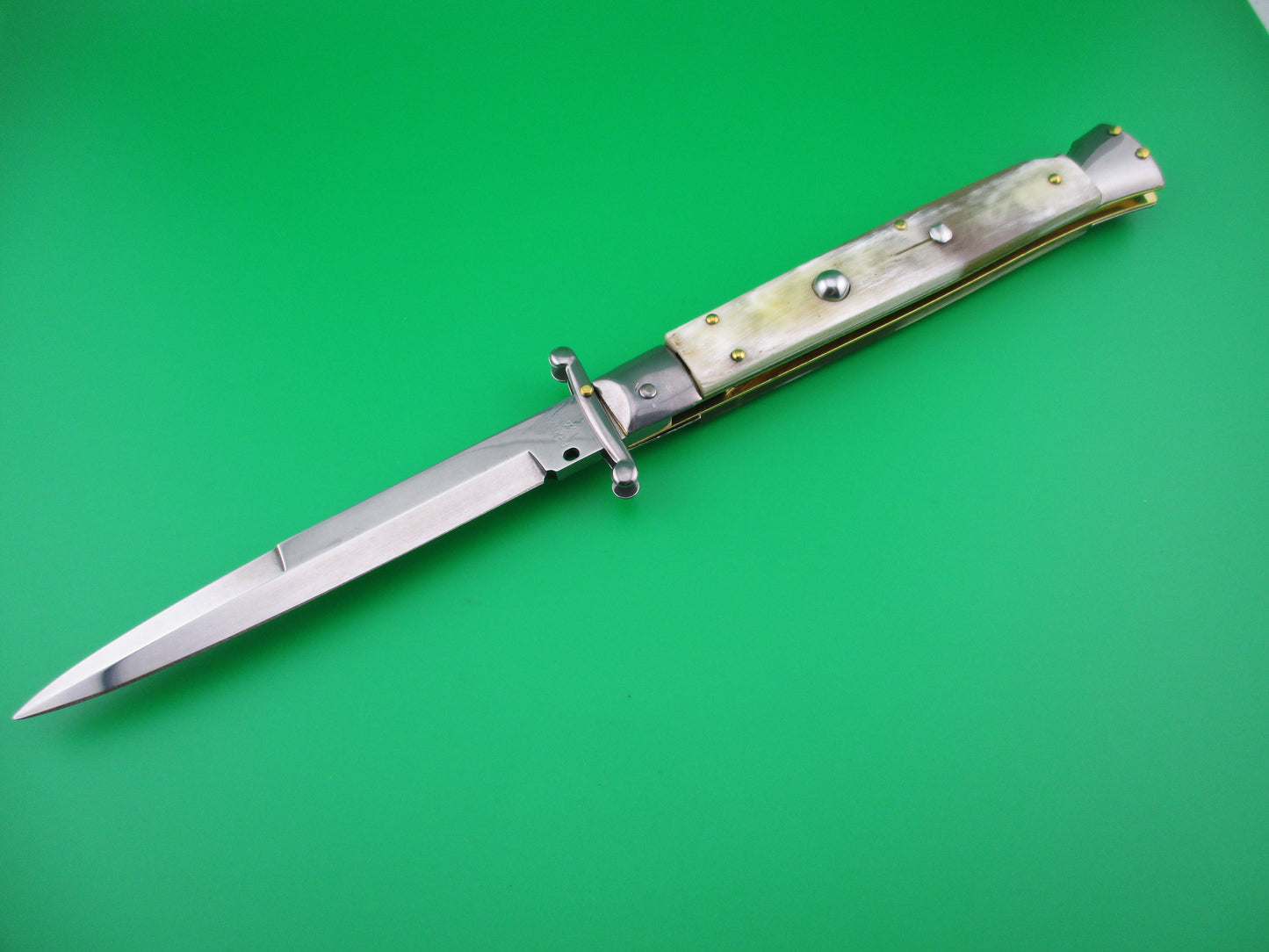 z FRANK B ITALY 28cm Italian Swing guard Cream & Honey horn automatic knife