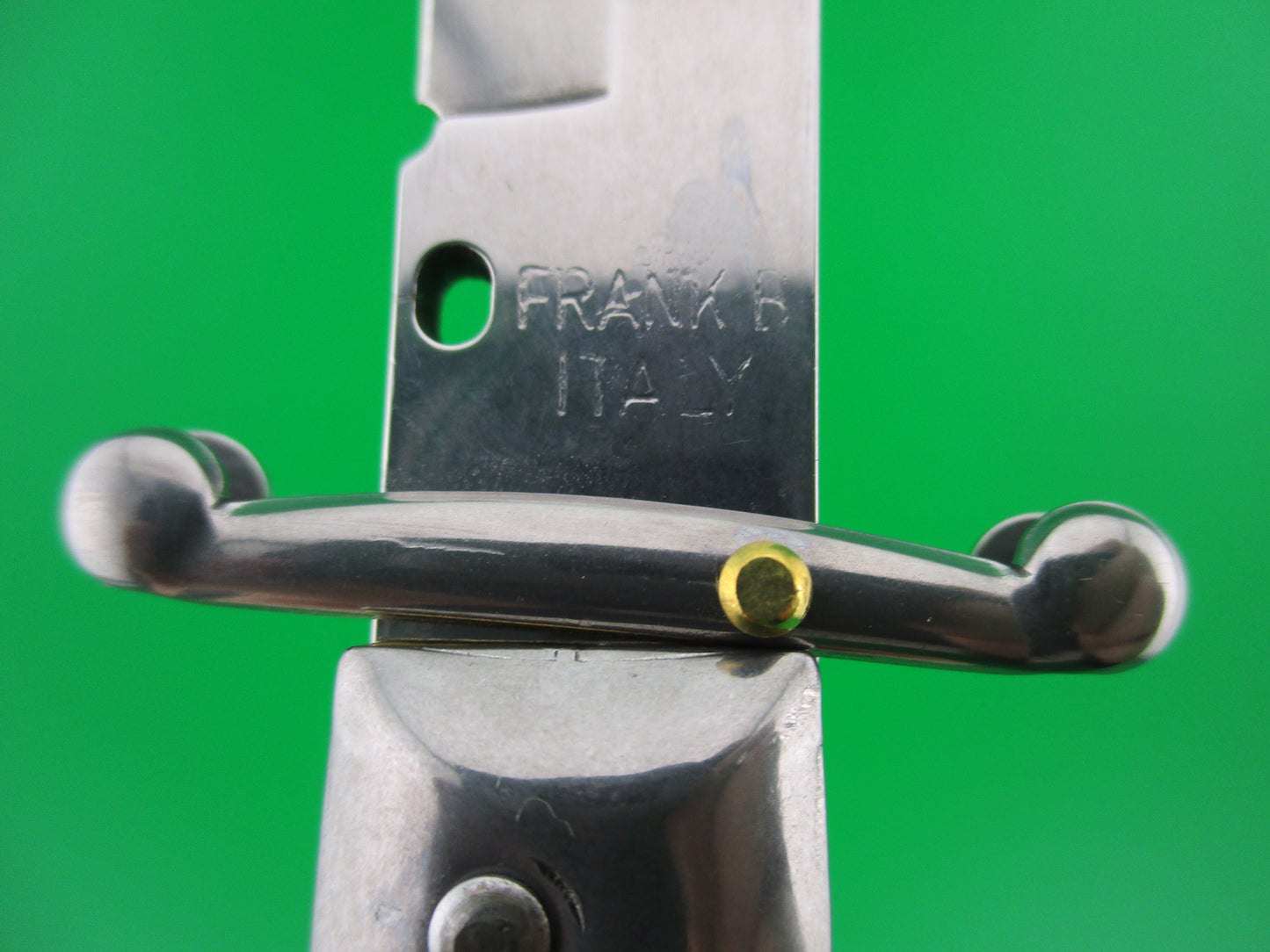 z FRANK B ITALY 28cm Italian Swing guard Cream & Honey horn automatic knife