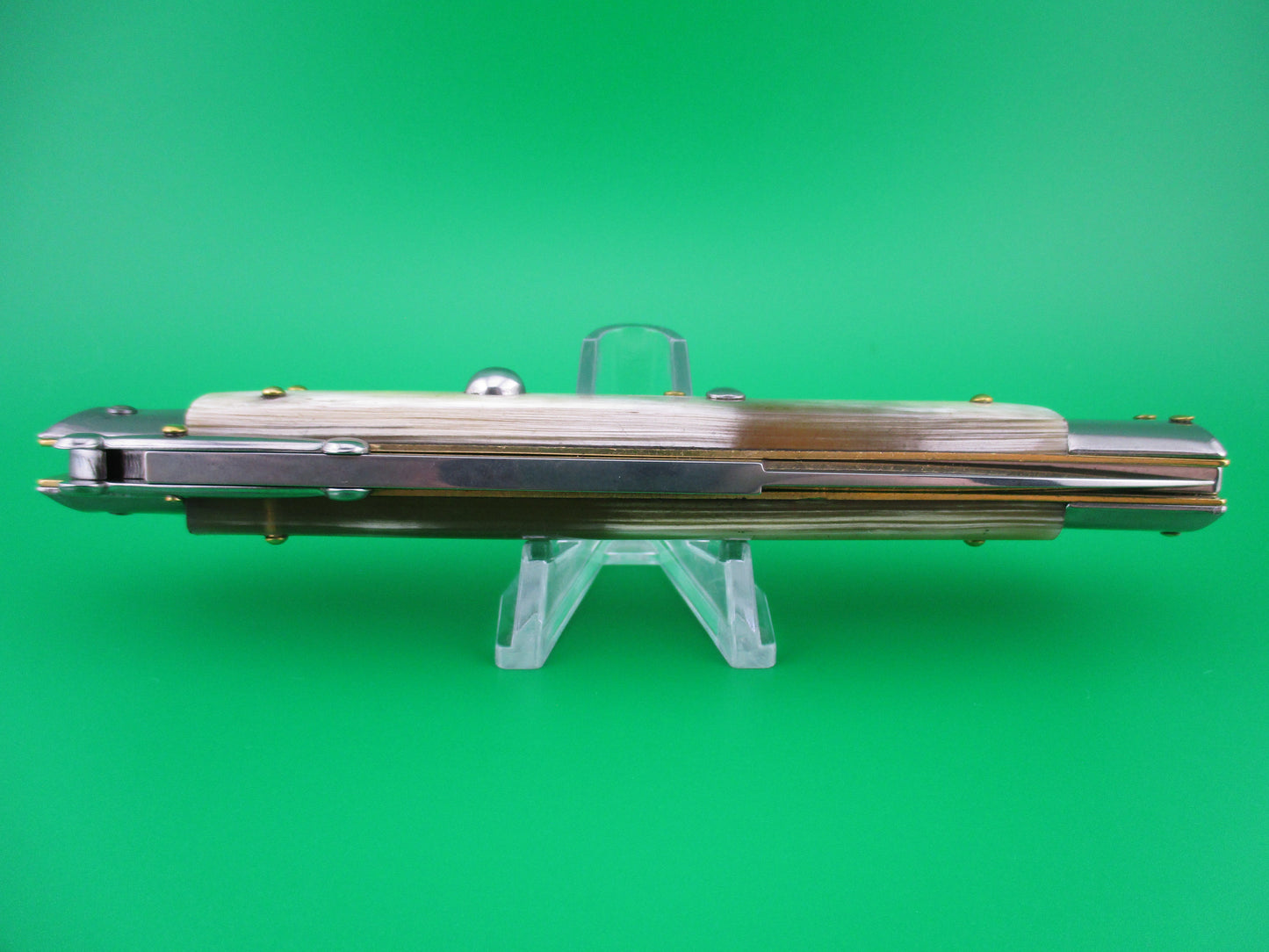 z FRANK B ITALY 28cm Italian Swing guard Cream & Honey horn automatic knife