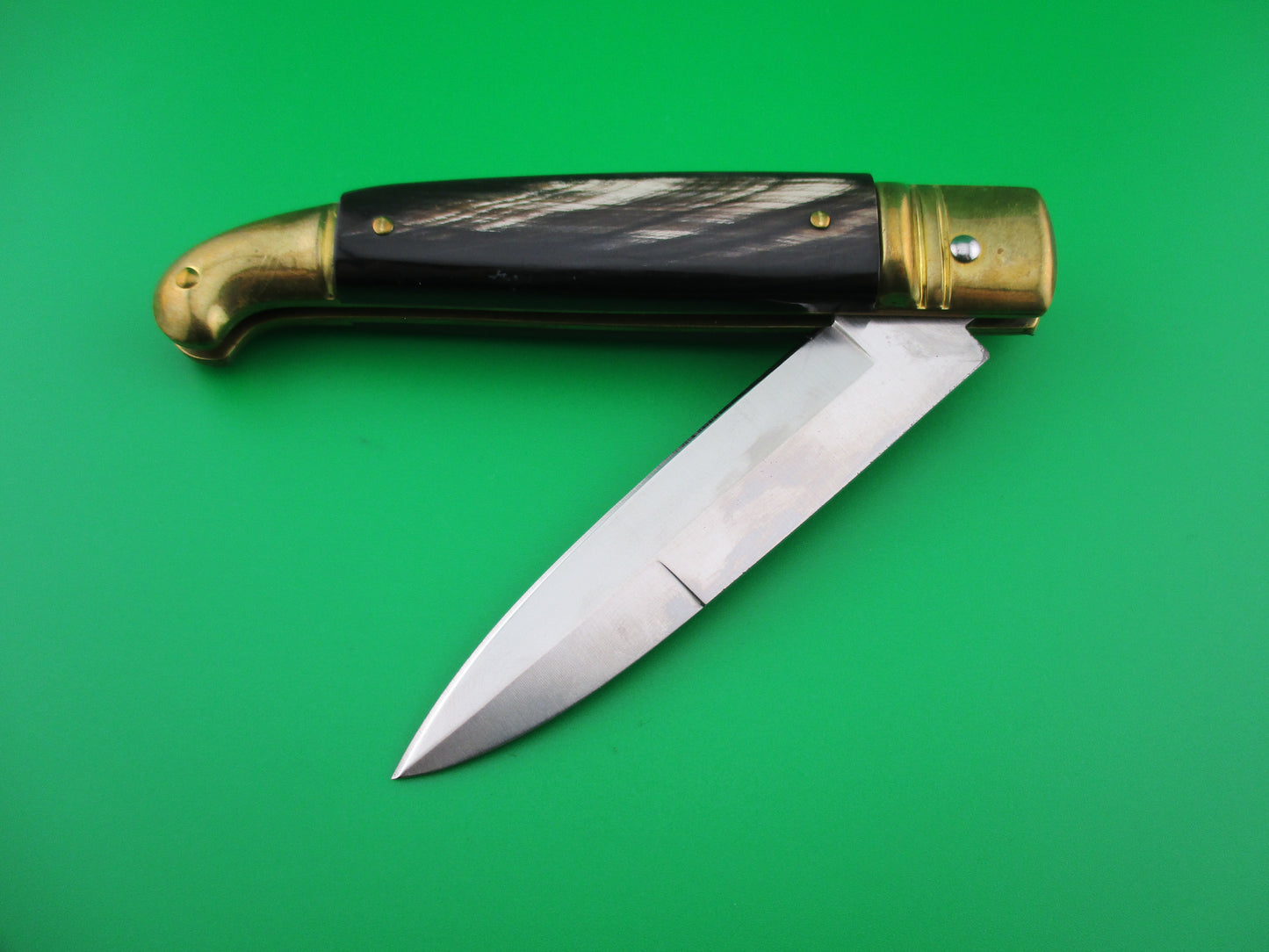 INOX 21cm Italian Birds head Lever Brass Horn Vintage automatic knife