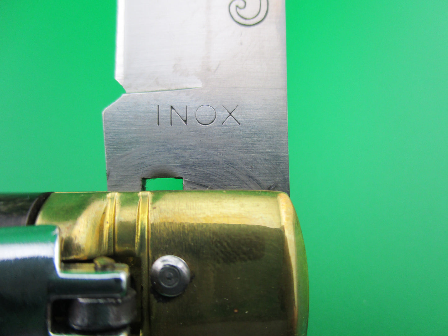 INOX 21cm Italian Birds head Lever Brass Horn Vintage automatic knife