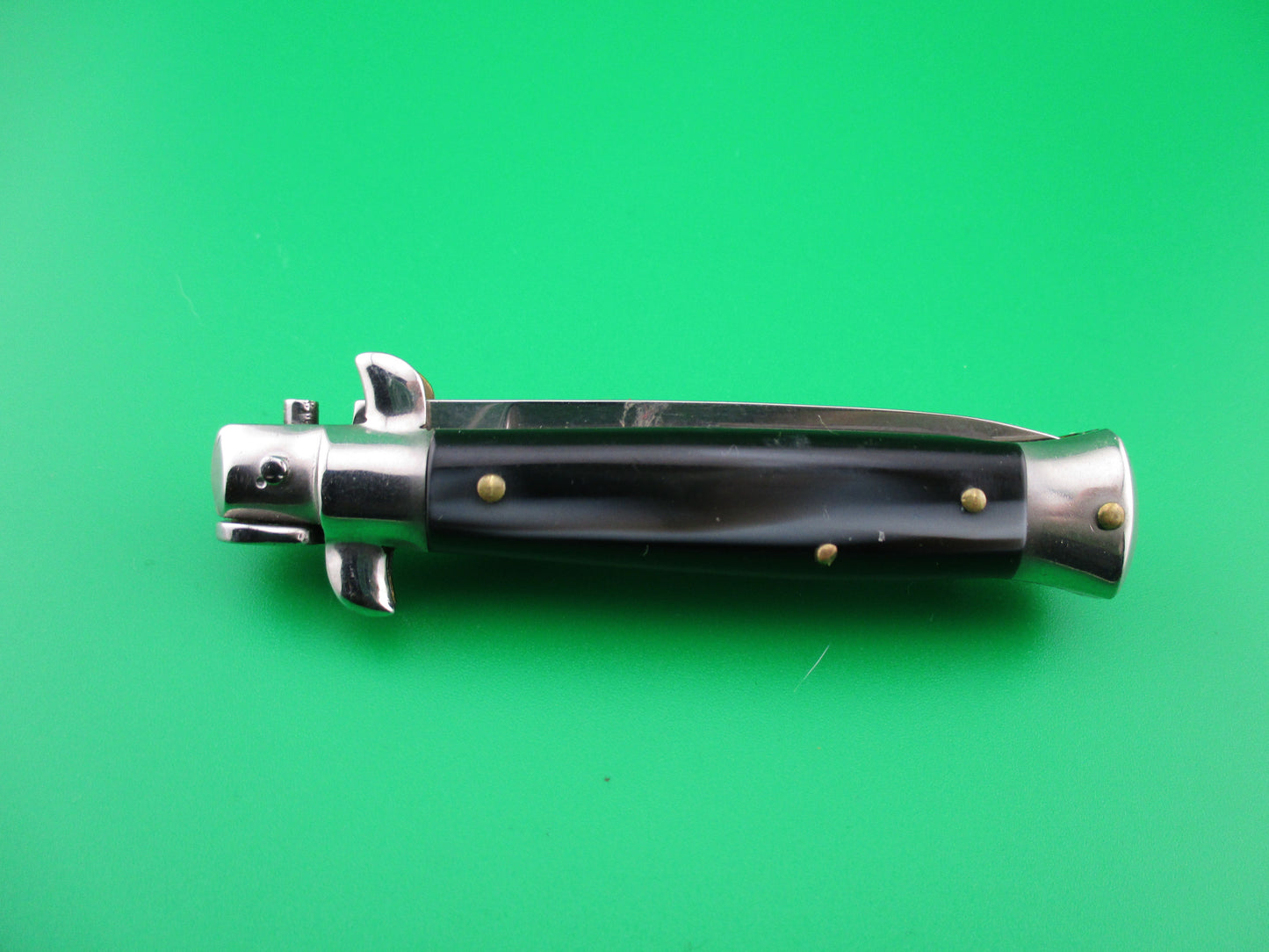 ROSTFREI 14cm Italian NOS stiletto Oreste Dibon vintage swivel bolster automatic knife