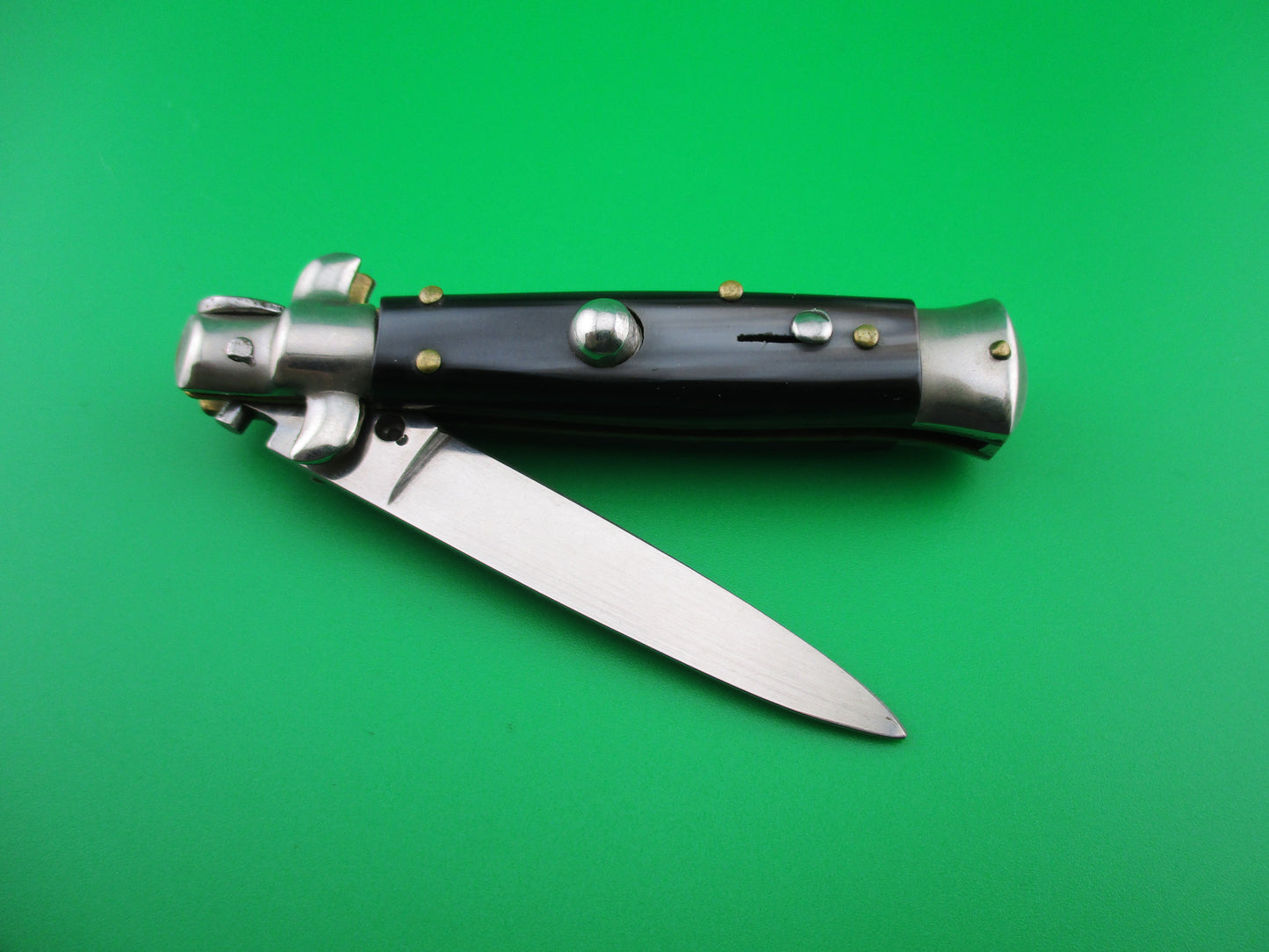 ROSTFREI 14cm Italian NOS stiletto Oreste Dibon vintage swivel bolster automatic knife