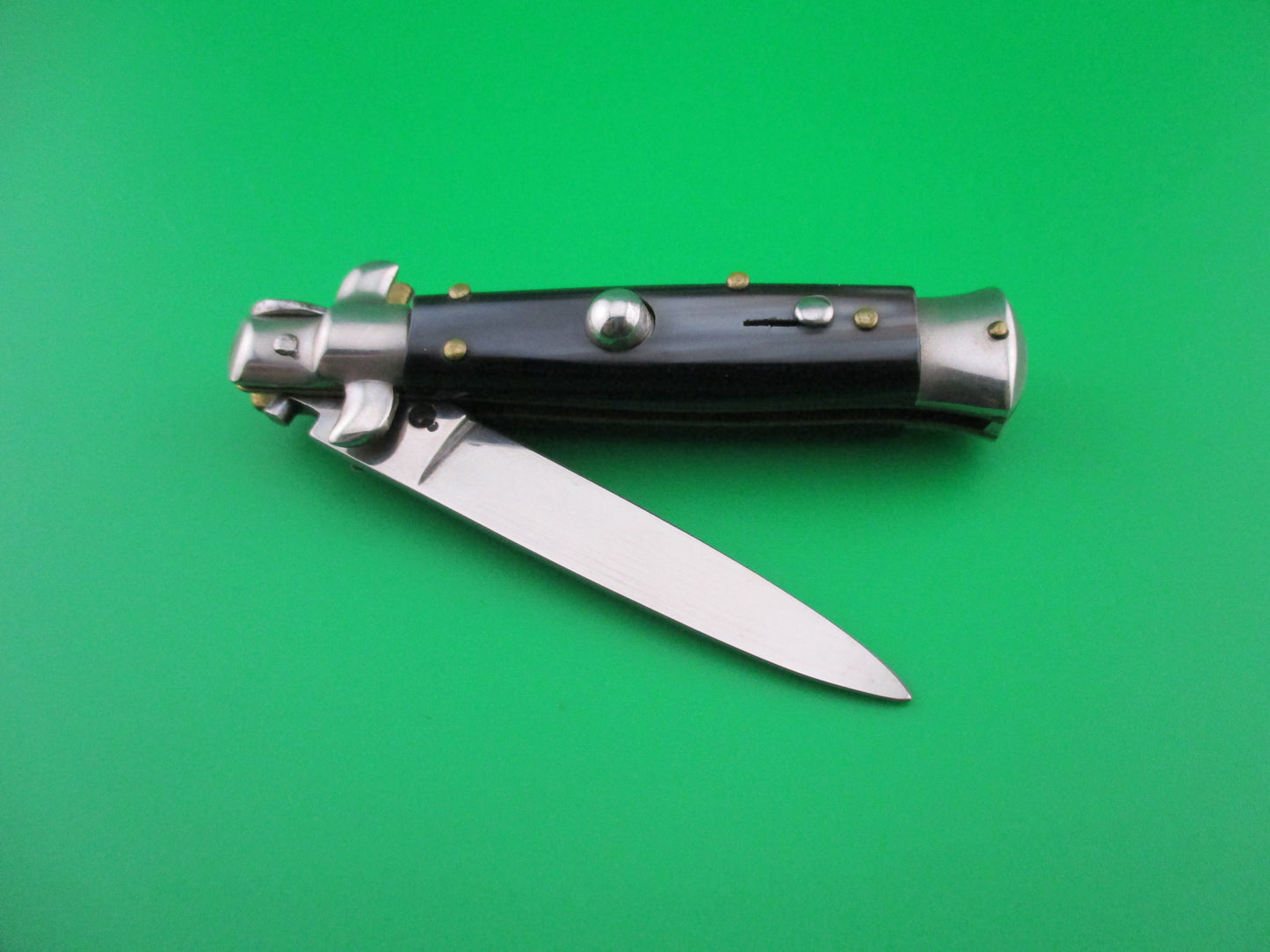 ROSTFREI 14cm Italian NOS stiletto Oreste Dibon vintage swivel bolster automatic knife
