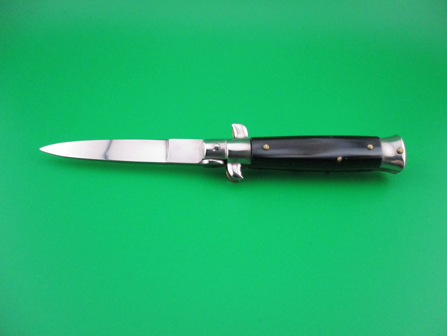 ROSTFREI 14cm Italian NOS stiletto Oreste Dibon vintage swivel bolster automatic knife