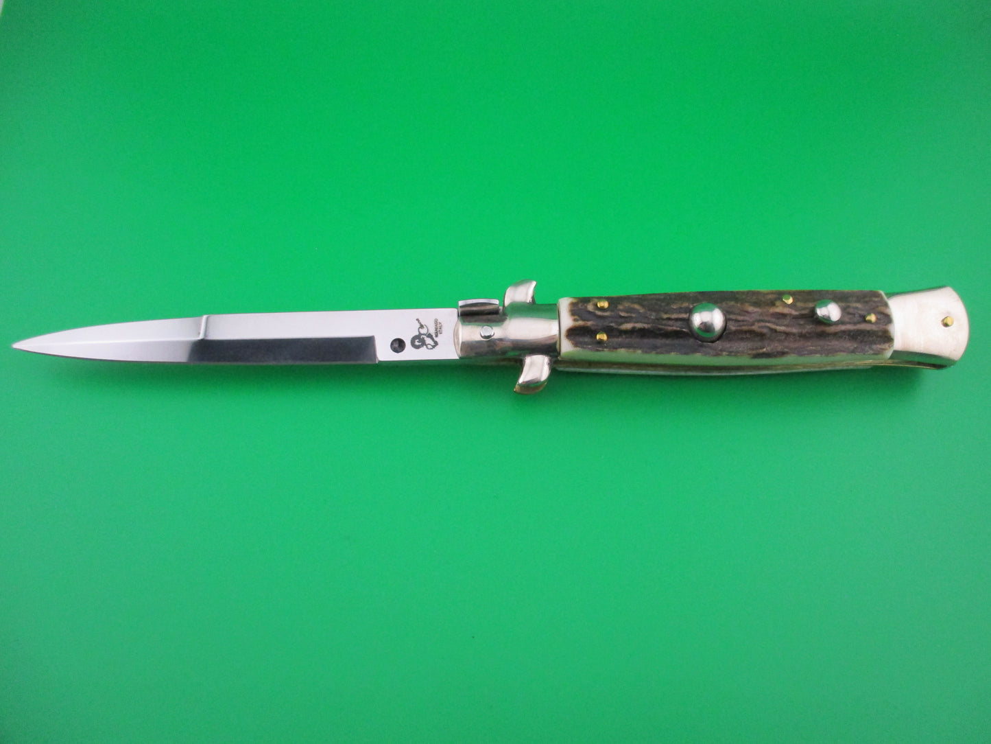 z RENZO PASCOTTO 25cm Italian Picklock Stag switchblade knife
