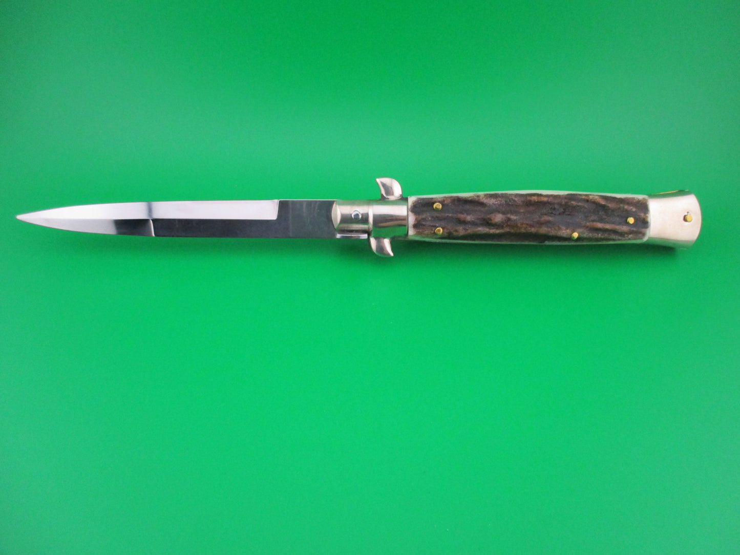 z RENZO PASCOTTO 25cm Italian Picklock Stag switchblade knife