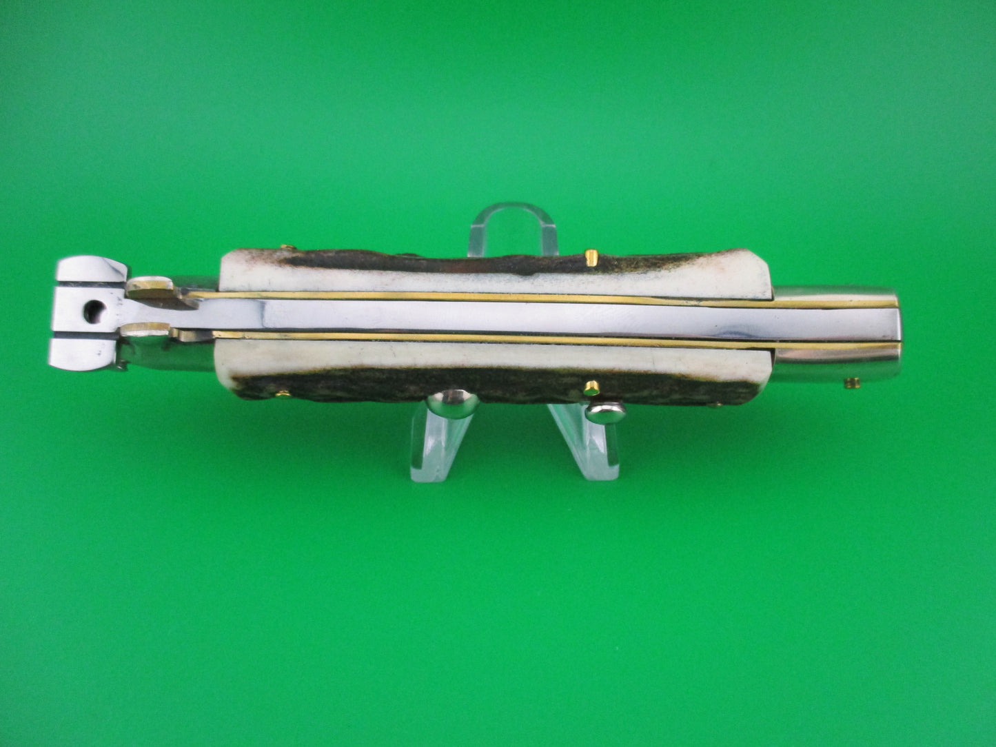 z RENZO PASCOTTO 25cm Italian Picklock Stag switchblade knife