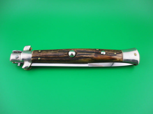 z M ITALY INOX 28cm Italian Picklock Stag Wasp body automatic knife