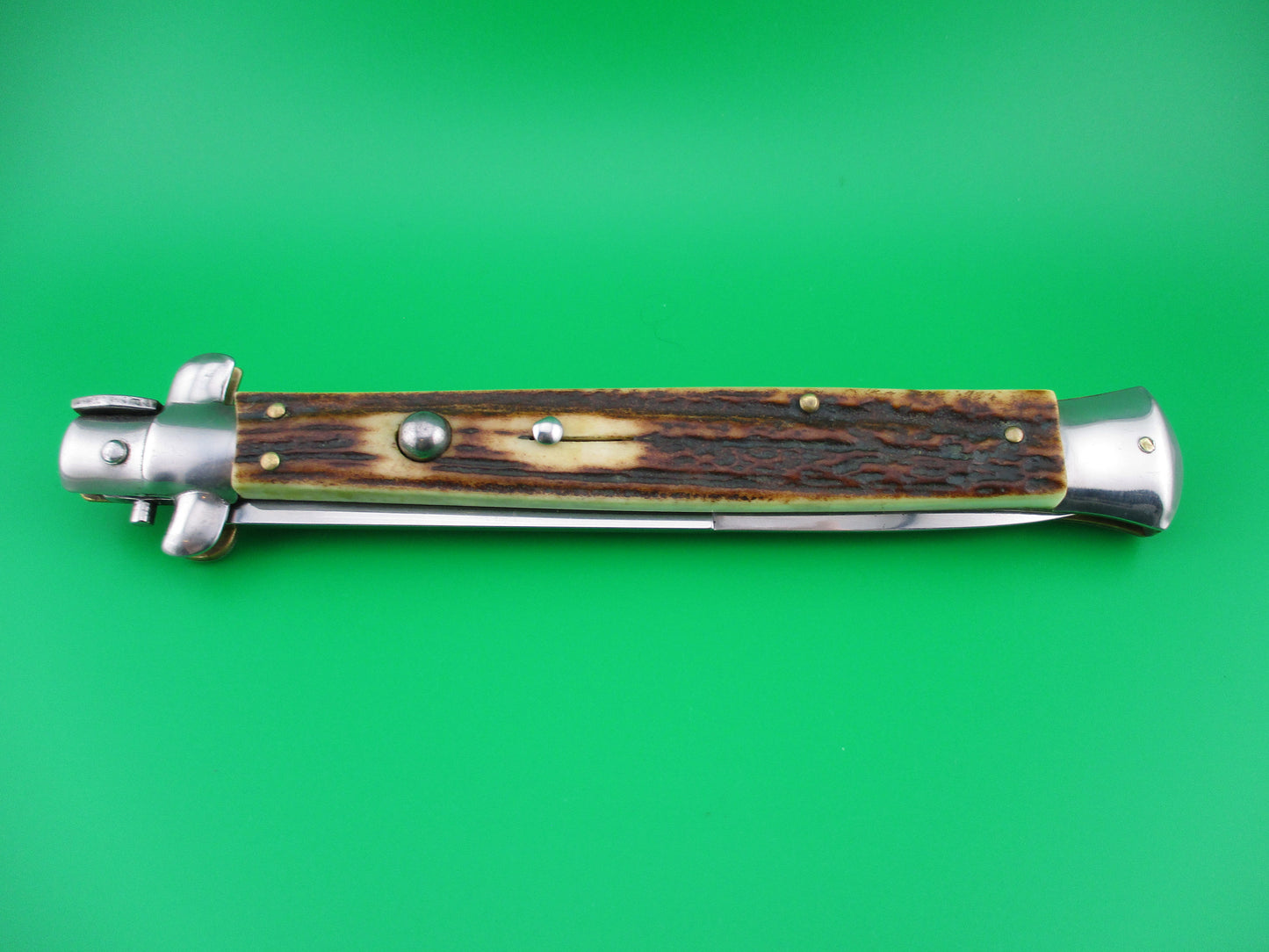 z MADE IN ITALY 33cm Italian Stag Swivel bolster automatic knife