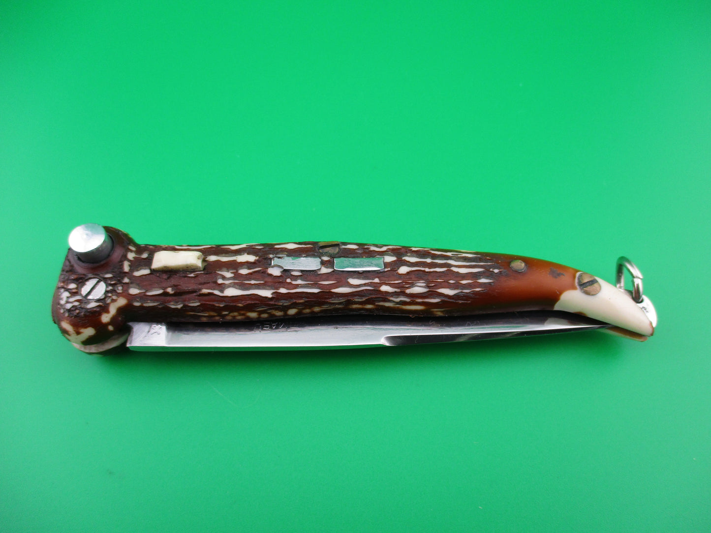 Brevete SMASH INOX 22cm French Faux Stag toothpick automatic knife